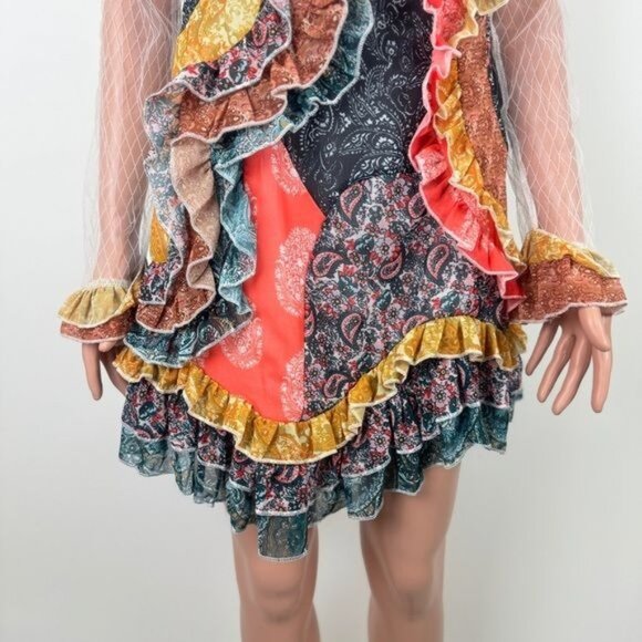 NWOT La Pateau Long Sleeve Ruffle and Lace Dress Size Small Multi Color - Picture 10 of 12